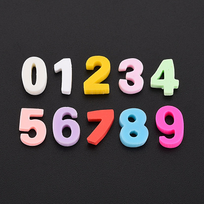 Handmade Polymer Clay Cabochons, Number 0~9