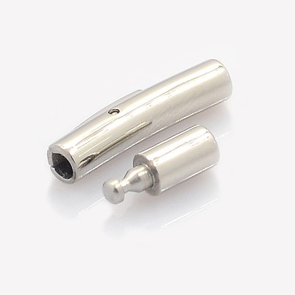 Stainless Steel Bayonet Clasps, Ion Plating (IP), 25x4mm, Hole: 2mm