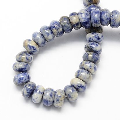 Natural Blue Spot Jasper Rondelle Beads Strands