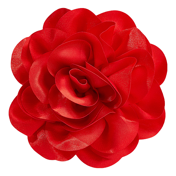 Броши-цветы из полиэстера, с железными контактами, для шитья украшений