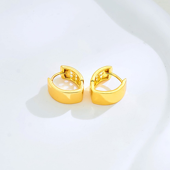 Серьги-кольца с полыми сердечками из латуни