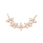 Brass Pave Clear Cubic Zirconia Connector Charms, Flower Links