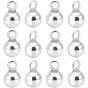 12Pcs 925 Sterling Silver Charms, Round