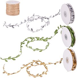 Artificial Leaf Leaves Vine Silk For Home Wedding Decoration, Handmade DIY Wreath Accessories and Jute Twine, for Jewelry Making