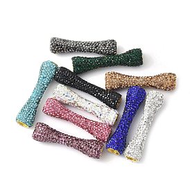 Латунные бусины из стразов и глины, кость