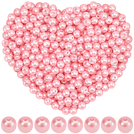 1200шт. нити круглых стеклянных бусин с перламутровым покрытием, окрашенных в технике выпечки