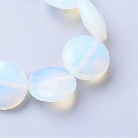 Hebras de perlas Opalite, facetados, plano y redondo