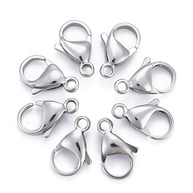 Vacuum Plating 304 Stainless Steel Lobster Claw Clasps, Parrot Trigger Clasps, Ion Plating (IP), Manual Polishing, Grade A