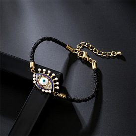 Evil Eye Street Style Bracelet for Women - Fashionable and Edgy Demon Oil Drop Charm Wristband