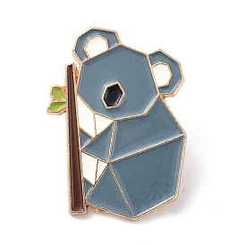 Origami Koala Enamel Pin, Alloy Enamel Brooch for Backpack Clothing, Golden