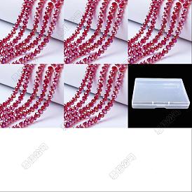 10 brins 5 styles galvanoplastie perles de verre brins, de couleur plaquée ab , facette, rondelle
