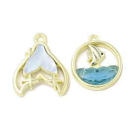 Подвески из цинкового сплава, со стеклом, золотые