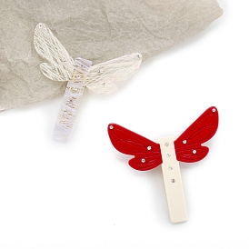 Dragonfly Cellulose Acetate Alligator Hair Clips, with Rhinestones, Hair Accessories for Women & Girls