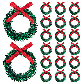 Миниатюрный рождественский венок из полиэстера с железом, аксессуары для кукольного домика с микроландшафтом, притворяясь опорными украшениями