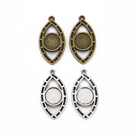 Tibetan Style Alloy Pendant Cabochon Settings, Cadmium Free & Lead Free, Eye