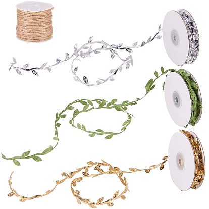 Artificial Leaf Leaves Vine Silk For Home Wedding Decoration, Handmade DIY Wreath Accessories and Jute Twine, for Jewelry Making