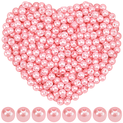 1200шт. нити круглых стеклянных бусин с перламутровым покрытием, окрашенных в технике выпечки