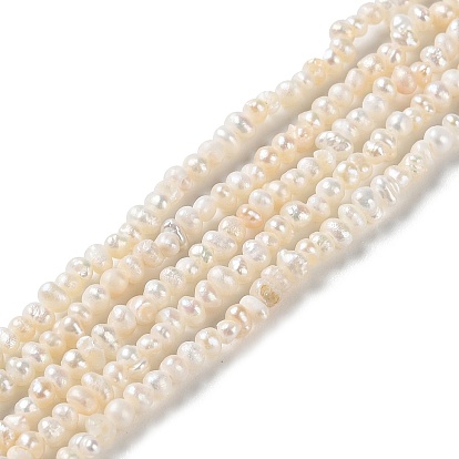 Natural Keshi Pearl Beads Strands, Cultured Freshwater Pearl, Baroque Pearls, Potato, Grade 2A