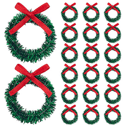 Миниатюрный рождественский венок из полиэстера с железом, аксессуары для кукольного домика с микроландшафтом, притворяясь опорными украшениями