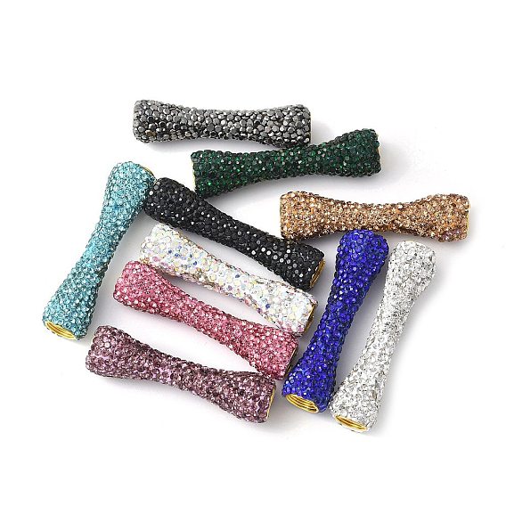 Латунные бусины из стразов и глины, кость