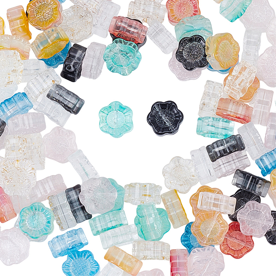 130 прозрачные стеклянные бусины, цветок