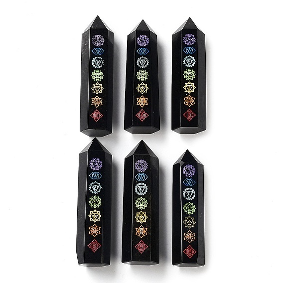 Башня из натурального обсидиана, целебные каменные палочки, Рейки чакра балансировка энергии медитация терапия декоры, шестиугольник призма