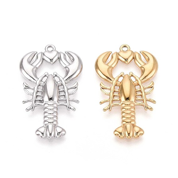 304 лобстер из нержавеющей стали с подвесками в виде сердечек, ионное покрытие (ip)