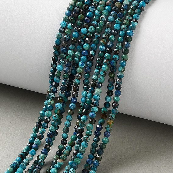 Природные хризоколлу бисер нитей, граненые, круглые, класс АА