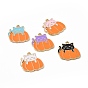 Pendentifs en émail , citrouille avec breloque chat