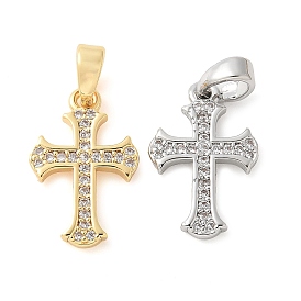 Латунные микро проложить кубического циркония подвески, без кадмия, без никеля и без свинца, крест прелести