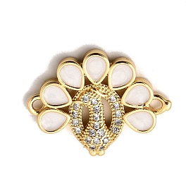 Латунные микропаве подвески в виде павлина с прозрачными кубическими циркониями, белой эмалью, долговечный, без кадмия и без свинца, стойки покрытие