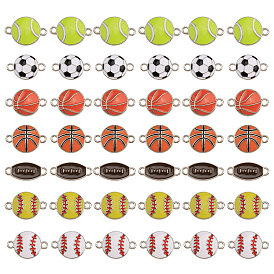 42 шт. 7 стили спортивные шармы тематика шармы эмаль соединитель сплав, платиновые шариковые звенья