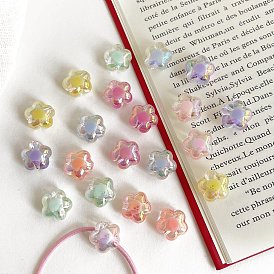 Прозрачные акриловые бусины, цветок, бусина в бусине, с покрытием AB цвета