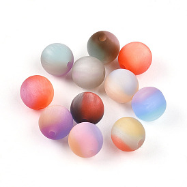 Бусины из матовой смолы, бусины имитация кошачьего глаза, круглые, матовые