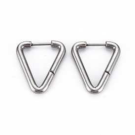 Triangle Huggie Hoop Earrings for Women, Hypoallergenic and Safe for Sensitive Ears, with 316 Surgical Stainless Steel Pin