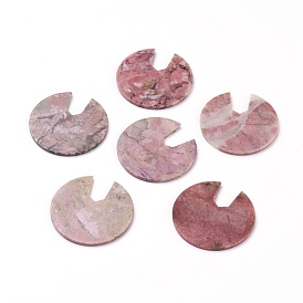 Cabochons rhodonite naturales, plano y redondo