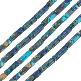 1 Нить из синтетических бирюзовых и императорских яшмовых бусин, собранная из нескольких рядов., окрашенные, колонка