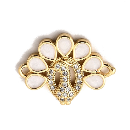 Латунные микропаве подвески в виде павлина с прозрачными кубическими циркониями, белой эмалью, долговечный, без кадмия и без свинца, стойки покрытие