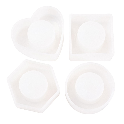 Минималистичные держатели для салфеток, кольца, формы из смолы, Круглые, квадратные, сердечные и шестиугольные пряжки для салфеток, форма для литья из смолы, силиконовые формы для коробок своими руками