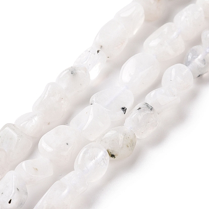 Natural Rainbow Moonstone Beads Strands, Nuggets