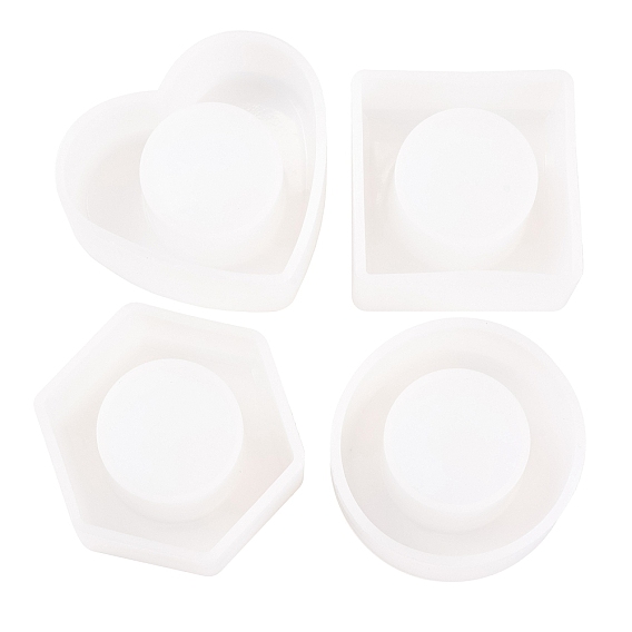 Минималистичные держатели для салфеток, кольца, формы из смолы, Круглые, квадратные, сердечные и шестиугольные пряжки для салфеток, форма для литья из смолы, силиконовые формы для коробок своими руками