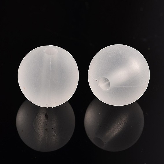 Прозрачные акриловые бусины, круглые, матовые, 12 мм, отверстие : 2 мм