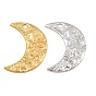 304 Stainless Steel Pendants, Moon with Evil Eye Charms