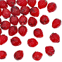 30Pcs Handmade Bumpy Lampwork Beads, Strawberry