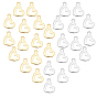 60Pcs 2 Style 304 Stainless Steel Open Heart Pendants, Hollow