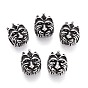 304 бусины европейского стиля из нержавеющей стали с крупными отверстиями, тигр