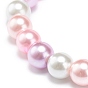 Glass Pearl Round Beaded Stretch Bracelet for Women