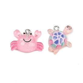 Прозрачные смоляные подвески, с платиновыми тоновыми железными петлями