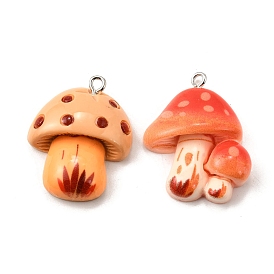 Подвески из смолы, грибные прелести, с платиново-железными петлями
