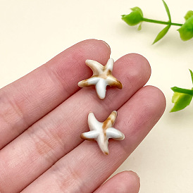 Непрозрачные акриловые бусины, цвет морской раковины